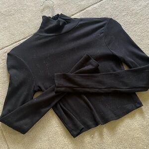 Reformation Davy cropped ribbed turtleneck tee $45 each